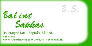 balint sapkas business card