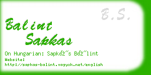 balint sapkas business card